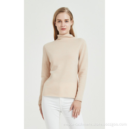 Half Collar Seamless Cashmere Pullover